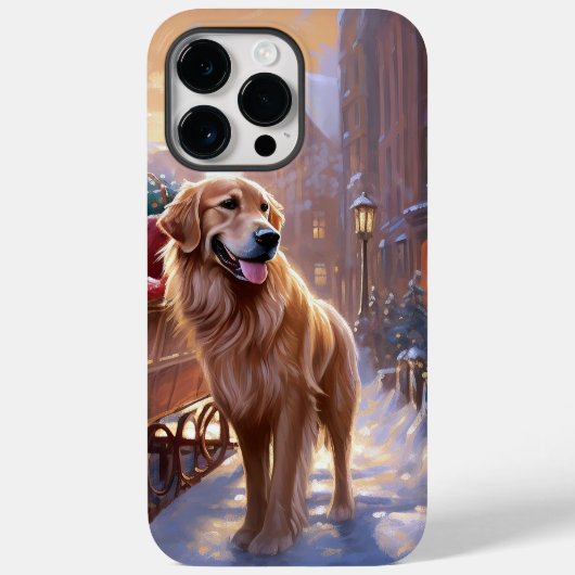 Golden Retriever Kerstfeest Seizoen Case-Mate iPhone Case (Achterkant)