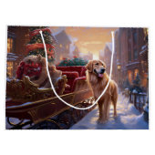 Golden Retriever Kerstfeest Seizoen Groot Cadeauzakje (Achterkant)
