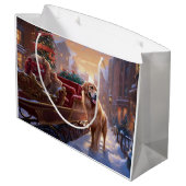 Golden Retriever Kerstfeest Seizoen Groot Cadeauzakje (Achterkant Gekanteld)