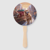 Golden Retriever Kerstfeest Seizoen Handwaaier (Voorkant)