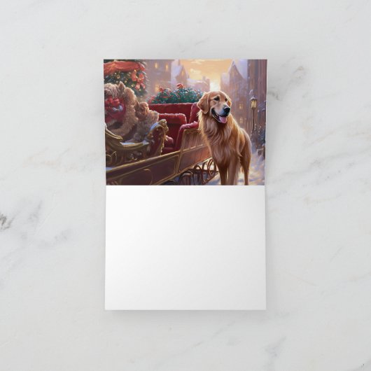 Golden Retriever Kerstfeest Seizoen Kaart (Binnen)