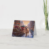 Golden Retriever Kerstfeest Seizoen Kaart (Voorkant)