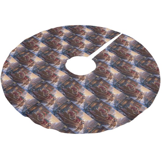 Golden Retriever Kerstfeest Seizoen Kerstboom Rok (Gekanteld)