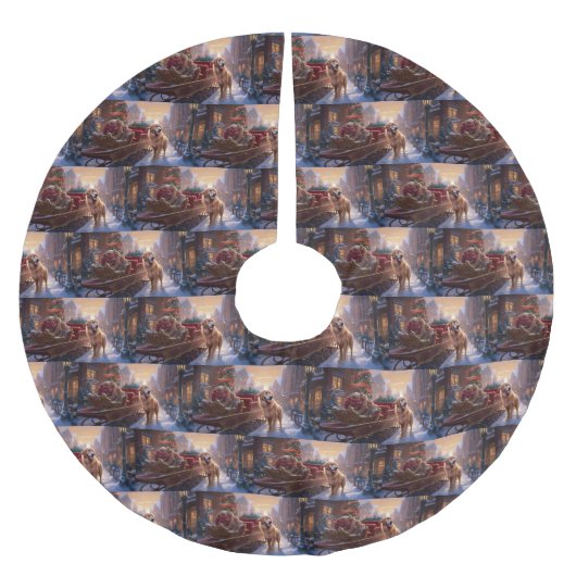 Golden Retriever Kerstfeest Seizoen Kerstboom Rok (Voorkant)