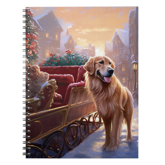 Golden Retriever Kerstfeest Seizoen Notitieboek (Voorkant)
