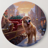 Golden Retriever Kerstfeest Seizoen Ronde Button 6,0 Cm (Voorkant)