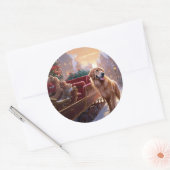Golden Retriever Kerstfeest Seizoen Ronde Sticker (Envelop)