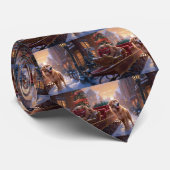 Golden Retriever Kerstfeest Seizoen Stropdas (Opgerold)