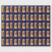 Golden Retriever kerstfeestkaart Cadeaupapier (Vlak)