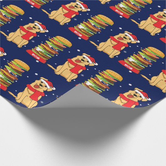 Golden Retriever kerstfeestkaart Cadeaupapier (Hoek)