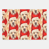 Golden Retriever Kersthond en Pset Inpakpapier Vel (Voorkant 3)