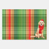 Golden Retriever Kersthond en Pset Inpakpapier Vel (Voorkant 2)