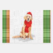 Golden Retriever Kersthond en Pset Inpakpapier Vel (Voorkant)