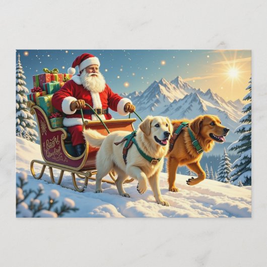 Golden Retriever Kerstkaart (Voorkant)