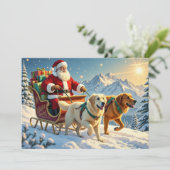 Golden Retriever Kerstkaart (Staand voorkant)