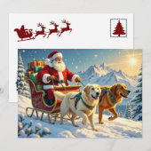 Golden Retriever Kerstkaart (Voorkant / Achterkant)
