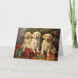 Golden Retriever kerstkaart Bedankkaart