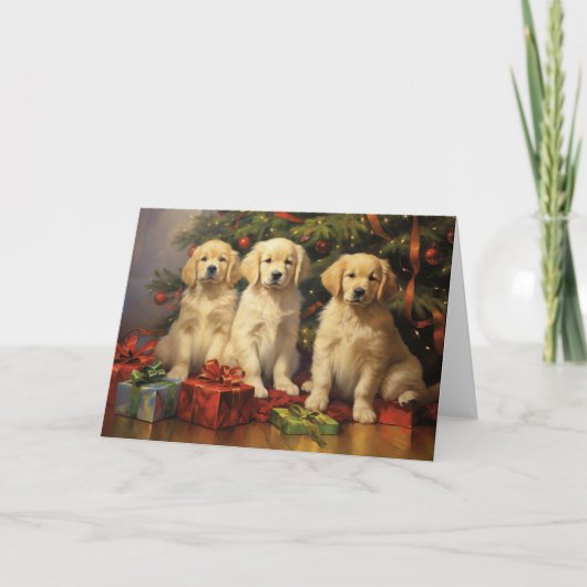 Golden Retriever kerstkaart Bedankkaart (Voorkant)