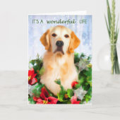 Golden Retriever kerstkaart Feestdagen Kaart (Voorkant)