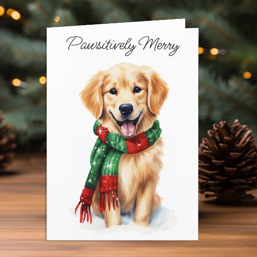 Golden Retriever kerstkaart Feestdagen Kaart