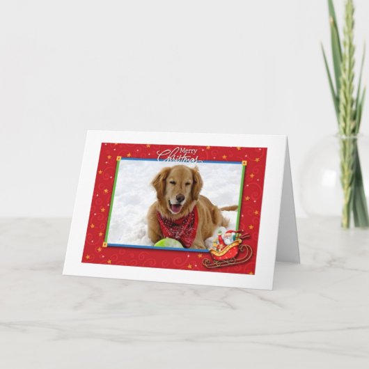 Golden Retriever kerstkaart Feestdagen Kaart (Voorkant)