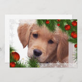 Golden Retriever kerstkaart - Puppy Cute Dog (Voorkant / Achterkant)