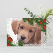 Golden Retriever kerstkaart - Puppy Cute Dog (Staand voorkant)