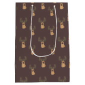 Golden Retriever kerstkerststaartje Antler Gift Ba Medium Cadeauzakje (Achterkant)