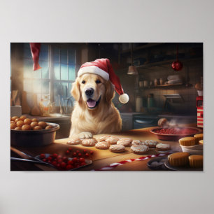 Golden Retriever Kerstkoekjes Feestelijke vakantie Poster