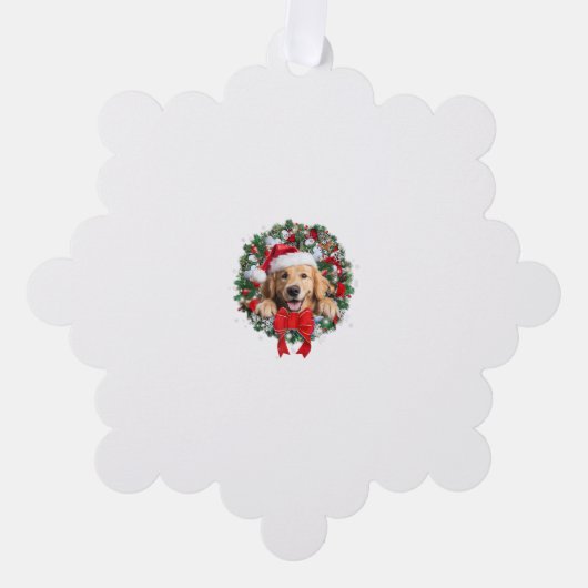 Golden Retriever Kerstkrans Decoratie Kerstmis Ornament Kaart (Voorkant)