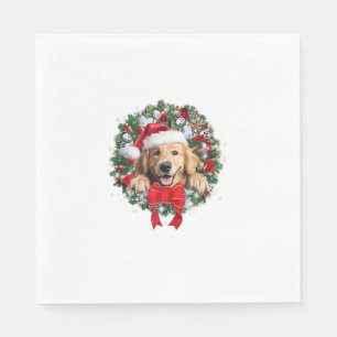 Golden Retriever Kerstkrans Decoratie Kerstmis Servet