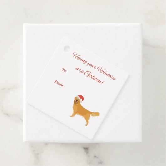 Golden Retriever kerstLabels Bedankjes Labels (In situ)