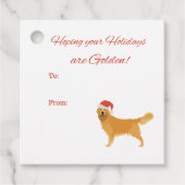 Golden Retriever kerstLabels Bedankjes Labels (Voorkant)