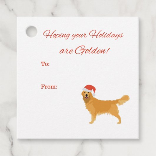 Golden Retriever kerstLabels Bedankjes Labels (Voorkant)