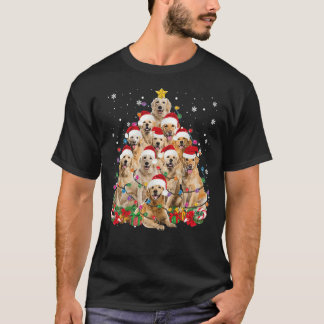 Golden Retriever kerstlampboom T-shirt