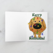 Golden Retriever kerstlampjes Feestdagen Kaart (Binnen)