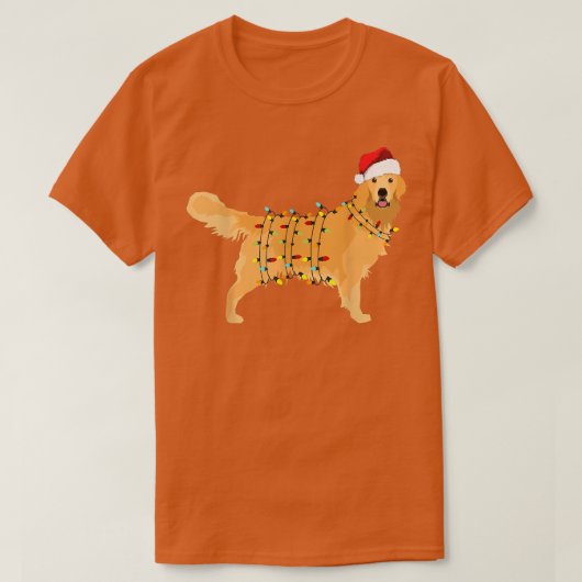 Golden Retriever Kerstlicht Merry Xmas Dog Lo T-shirt (Design voorkant)