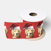 Golden Retriever Kerstman Satijnen Lint (Spoel)