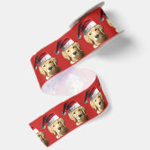 Golden Retriever Kerstman Satijnen Lint (Achterkant)