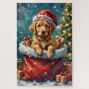Golden Retriever Kerstman Zak Avontuur Legpuzzel