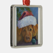 Golden Retriever kerstmandief Metalen Ornament (Rechts)