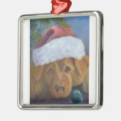 Golden Retriever kerstmandief Metalen Ornament (Links)