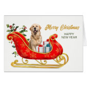 Golden Retriever-kerstminkaart (Voorkant Horizontaal)