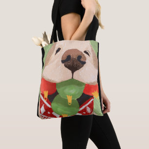 Golden Retriever Kerstmis Balls Mouth Funny GIft Tote Bag