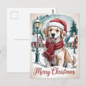 Golden Retriever Kerstmis Briefkaart (Voorkant / Achterkant)