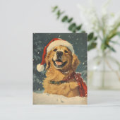 Golden Retriever Kerstmis Briefkaart (Staand voorkant)