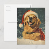Golden Retriever Kerstmis Briefkaart (Voorkant / Achterkant)