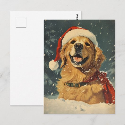 Golden Retriever Kerstmis Briefkaart (Voorkant / Achterkant)
