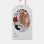 Golden Retriever Kerstmis Cadeaulabel (Voorkant)