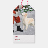 Golden Retriever Kerstmis Cadeaulabel (Voorkant)
